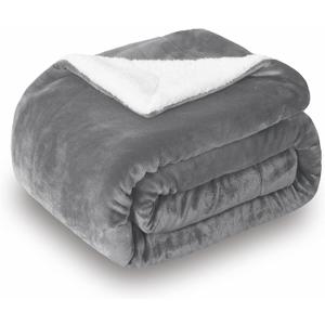 SOCHOW Sherpa Fleece Throw Blanket, Double-Sided Super Soft Luxurious Plush Blanket Throw Size, Grey, 50x60 inches (Gray)