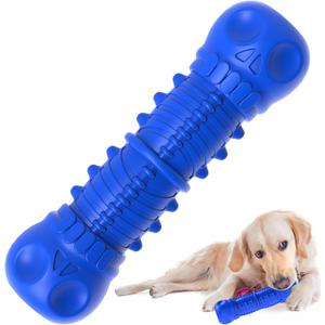 Dog Squeaky Toys for Aggressive Chewers, Durable Chew Toys for Large Medium Breed Dog, Tough Dogs Toys with Natural Rubber (Bule 0)