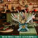 Valentines Day Decorations Valentine's Day Table Centerpieces Buffalo Check Plaid Artificial Tree Decor with Pine Cone Berry Gifts for Festival Winter Party Indoor Home Office Decor(Gold)