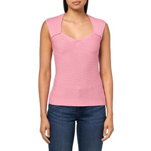 BOSS Women's Sweetheart Soft Ribbed Top (Pink, XS)