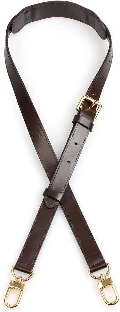 jiesinlov Genuine Leather Strap Replacement Crossbody Adjustable with Shoulder Strap Pads for Keepall 45 50 55 60 Travel Duffel Bags (Coffee1.0in)