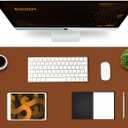 K KNODEL Large Office Leather Desk Mat, Mouse and Keyboard Pad, Computer and Laptop Mat, Desktop Protector and Cover, Writing Pad and Blotter (35.4"x17", Brown)