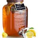 1 Gallon Glass Beverage Drink Dispenser with Metal Spigot - Yorkshire Mason Jar Glassware
