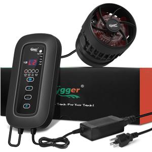 hygger DC Powerful Wave Maker For Aquarium, Quiet Aquarium Circulation Water Pump Adjustable Flow Freq, 4 Waves/Night/Feed Modes, Magnetic Holder Display Controller (25W for 70~120Gallons)