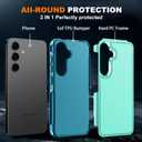 Hualele for Samsung Galaxy S24 S25 Case,[Military Grade Protection] [Dropproof Shcokproof] Non-Slip Grip Dual Layer Rugged Heavy Duty Galaxy S24 S25 Phone Case,Light Green