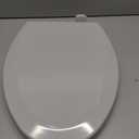 Bemis 1500EC Durable Wood Toilet Seat with Easy Clean Hinges, Made in USA, Elongated, Ice Grey
