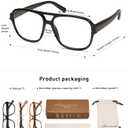 AMOMOMA 3 Pack Oversized Aviator Spring Hinge Reading Glasses for Women Men,Retro Blue Light Computer Reader Frame AM6081 (C1.black+c2.crystal+c3.yellow Tortoise)