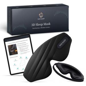Nox Sleep 3D Sleep Mask for Men, 100% Blackout Eye Mask for Sleep, Ice Silk Lightweight Sleeping Mask for Side Sleepers, Soft Breathable Blindfold Perfect for Travel & Deep Sleep