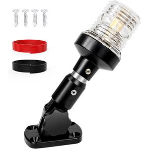 Anchor Light Stern Light for Boats LED, Boat Navigation Lights 3 Nautical Mile Visibility, Waterproof IP67 White Fold Down Pontoon Boat Lights for Marine, Jon Boat, Small Boats (12~24V, 6) Anchor Light Stern Light for Boats LED, Boat Navigation Lights 3 Nautical Mile Visibility, Waterproof IP67 White Fold Down Pontoon Boat Lights for Marine, Jon Boat, Small Boats (12~24V, 6)