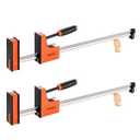VEVOR Bar Clamps for Woodworking, 2-Pack 24 inch Parallel Clamp Set, F-Clamp with 1500 lbs Load Limit, Even Pressure, High-strength Plastic and Carbon Steel, for Woodworking Metal Working, Orange