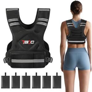 TB3C Weighted Vest for Men and Women 11-20lb Vest with 6 Ironsand Weights for Home Workouts for Men and Women