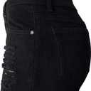 Aodrusa Womens Ripped Denim Shorts Mid Rise Body Enhancing Curvy Cutoff Distressed Jeans (Black, XL)