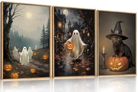 Abstract Dot Pattern Framed Canvas Wall Art Set,Minimalist Black and White Wall Decor,Neutral Geometric Print,Modern Circle Boho Mid Century Artwork for Living Room,Bedroom-16 x24 x3