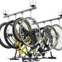 640Lbs Bike Rack Garage Ceiling with 8 Hooks, Bike Hangers for Garage, Ceiling Mount Bicycle Storage, Metal Black 2pcs Set Indoor Use for 8 Bicycles (46")