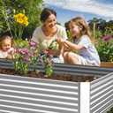 3pcs Galvanized Raised Garden Bed Outdoor, Above Ground Garden Bed for Vegetable, Metal Raised Beds for Flower, Steel Raised Beds for Gardening - 4x2ft