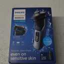 Philips Norelco Shaver 3600 Series, Wet and Dry Electric Shaver, P-Cap, Travel Pouch, Storm Blue, Model S3243/91