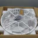 Ceiling Fans with Lights and Remote - Bulbs Included, Caged Fandelier with Handcrafted Beaded Décor 19 inches Reversible Flush Mount Installation Ceiling Fan, Off-White