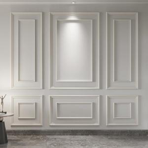 Art3d Premade Bilinear Frame Accent Molding Set, Pre-Cut Decorative Wainscoting Panel for Home Décor, Ready-to-Assemble Glue-On Wall Trim for Living Room Bedroom Corridor, 6 Separate Bilinear Frame