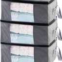 Storage Clothes Bins Closet Bags - 35L Containers Organizer Boxes Clothing Bin Organization for Organizing Blanket Pillow Sheet Sweater, Foldable Fabric Bedroom Small Storage Totes With Lids Zipper