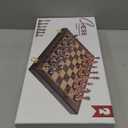 Luxury Metal Chess Set with 15 Inch Wooden Chess Board | Weighted Metal Chess Pieces | 2 Extra Queens | Professional & Tournament Style Chess Set for Adults | Elegant Game Room & Office Decor