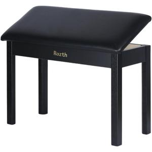 Solid Wood Duet Piano Bench with Storage, Piano Stool with Padded Cushion, Keyboard Bench with Bookcase, Piano Chair and Piano Seat. High-Density Sponges., 29.15 x 12.6 x 18.7 inches