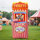 Capoda 6.9ft Circus Ticket Inflatables Booth Inflatable Carnival Decorations Blow Up Circus Ticket Built in LED Lights for Halloween Carnival Theme Party Yard Garden Outdoor Photo Booth Props Supplies