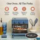 Our Place Wonder Oven | 6-in-1 Stainless Steel Air Fryer Toaster Oven Combo with Basket, Rack, Pan & Tray | Compact 13 QT Countertop Capacity - Toast, Roast, Bake, Reheat, Broil & Steam | Blue Salt, 12.7 Quarts