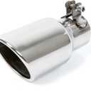 KHK 2" to 3" Exhaust Tip - 6" Long Diesel Exhaust Tips,2" Inlet 3" Outlet Stainless Steel Bolt-On Angle Cut Truck Tailtip, Universal Fit for Trucks & Cars -Polished
