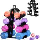 3-Tier | 4-Tier Dumbbell Rack for Dumbbells , A-Frame Weight Stand Only, Compact Space-Saving Design for Home Gym, Heavy-Duty Alloy Steel Organization Rack (Dumbbells Not Included