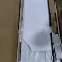 24" x 84" Bifold Sliding Barn Door, K Shaped Panel with Sliding Hardware Kit Set, Finished Closet Door Slab, 2.33FT Track for 2 Doors, MDF, White