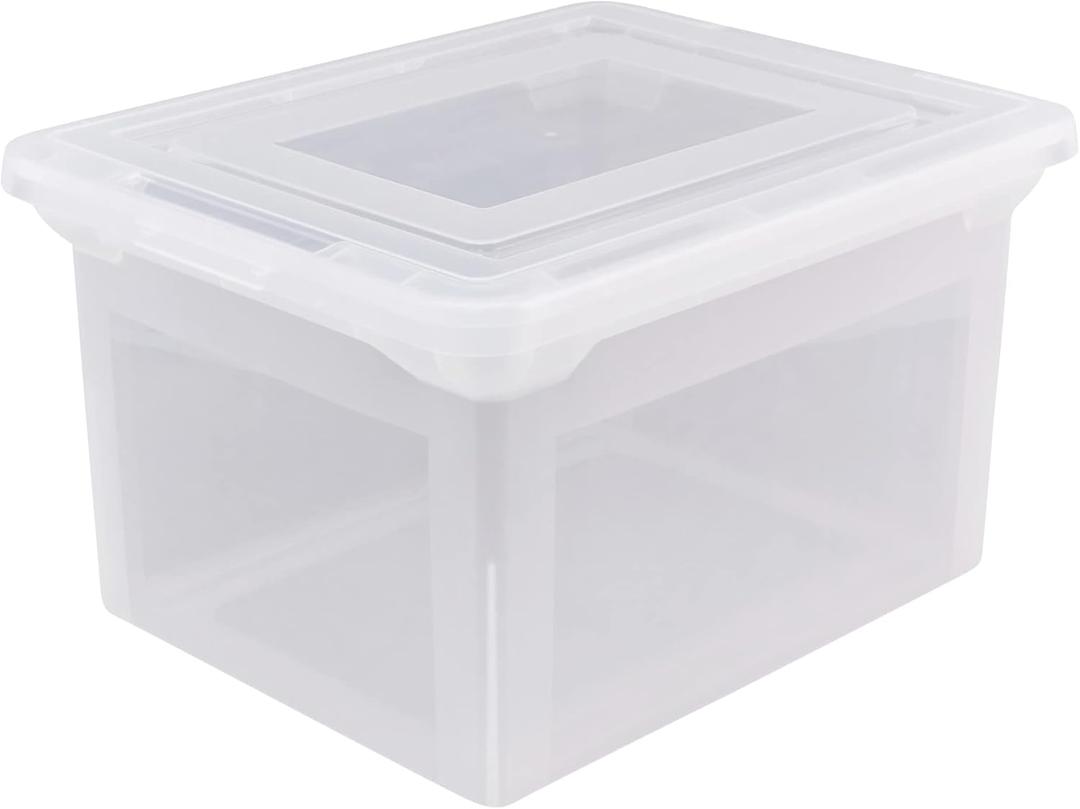 Office Depot Brand Letter And Legal File Tote, 18"L x 14 1/4"W x 10 7/8"H, Clear