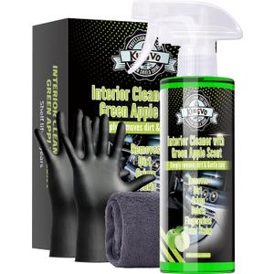 2 x Kingvo Interior Car Cleaner, Car Seat Cleaner Cleaning Kit Carpet Shiny Stuff Deep Cleans Rubber Floor Mat Truck,Green Apple Scent