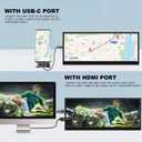 12.3 Inch Secondary Monitor, IPS Stretched Bar LCD Travel Display 1920 * 720 HDMI USBC, Mini Portable Monitor Metal Material for Laptop Computer Windows Aida64 GPU CPU RAM Monitoring,Built-in Speaker