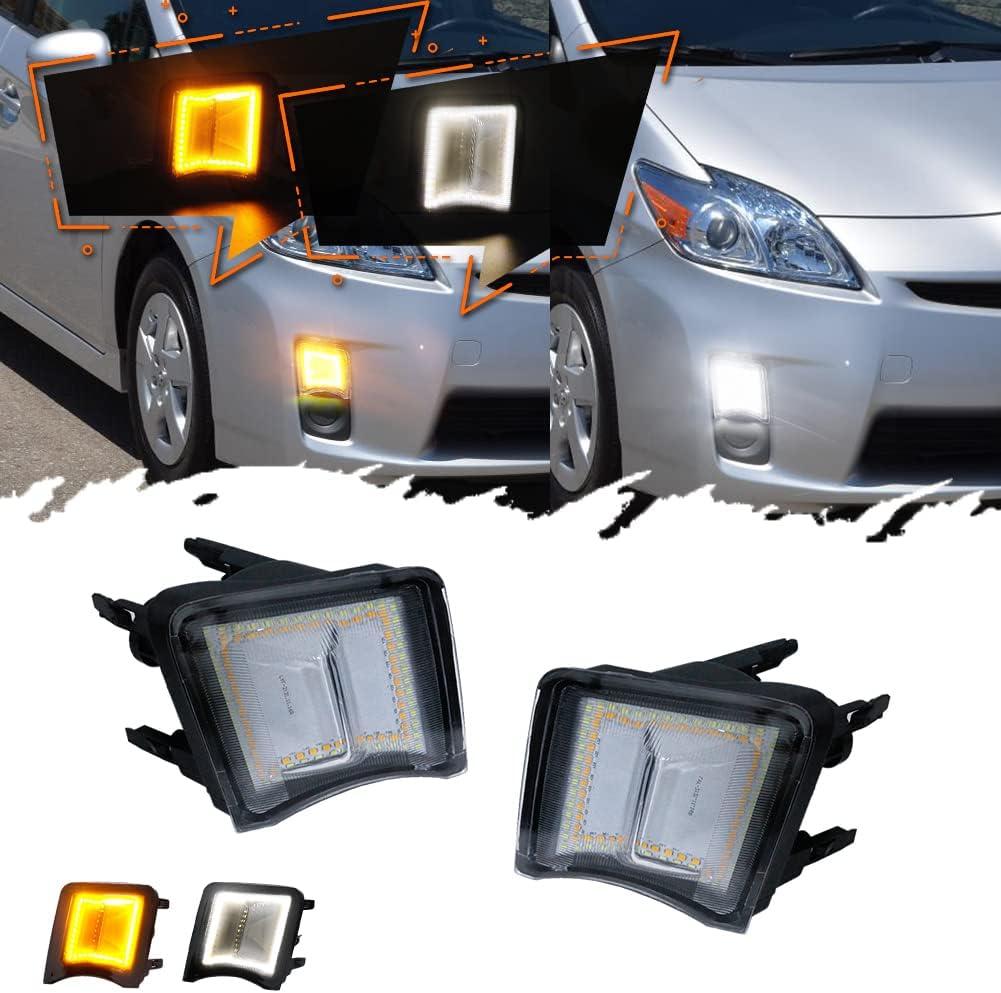 For 2010 2011 Toyota Prius Front bumper Turn Signal Lights Parking Lamps Switchback 2 in1 Amber/white Led Clear Lens 8151147020, 8151147022