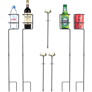 Urban Deco Heavy Duty Drink Holder Set of 7, Outdoor Yard Drink Holder Stakes, 4 Packs Plus Extra 3