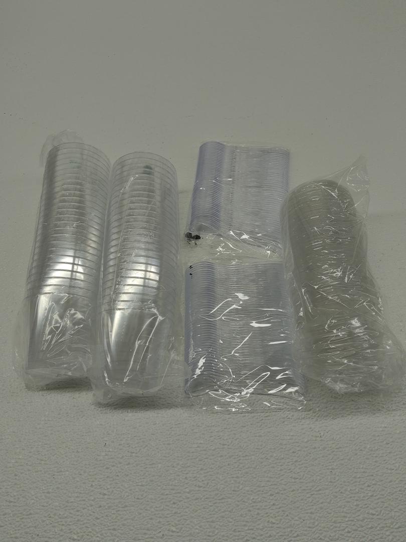 Mini Dessert Cups with Lids and Spoons -100 Sets; Clear Plastic Disposable Parfait Cups, Small Serving Bowl for Parties Desserts Appetizers, Catering, Wedding, Dessert Shops