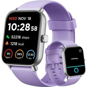 Gydom Smart Watches for Women for Android & iPhone, Alexa Built-in, 1.8" Smartwatch with Heart Rate/SpO2/Sleep/Stress, IP68 Waterproof Fitness Tracker, 100+ Sports Modes, Purple