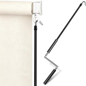 Ciieeo 27" Manual Awning Crank Handle, Foldable Retractable Shade Wand, Heavy Duty Replacement for RV, Patio Canopy & Outdoor Roller Blinds, Z-Shaped Ergonomic Design, Black