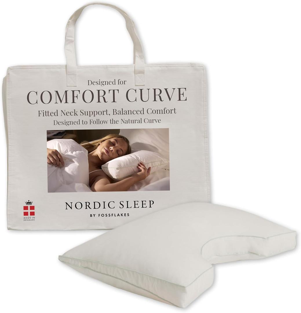 Fossflakes Comfort Curve Neck Pillow 16x24, Soft for Back & Side