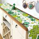 St Patrick's Day Table Runner Linen Farmhouse Country Table Runners 72 Inches Long for Dining Table Decor, Kitchen,Party (13"x71")