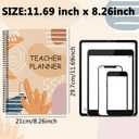 2 x Teacher Planner Book for Yearly, Weekly & Monthly Lesson Planner, January-December Yearly Planner A4 Size with Checklist, Notes, School Teacher Supplies for Classroom Organization - Boho