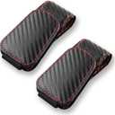 2Pcs Sunglass Holder for Car, Magnetic Leather Eyeglass Hanger Clip for Car Sun Visor, Sunglasses Holder and Ticket Card Clip for Car Visor Accessories (Carbon Fibre Black)