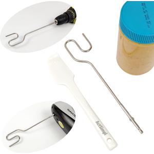 Peanut Butter Stirrer with a Silicone Spatula, Stainless Steel Natural Peanut Butter Stirrer Tool for Hand Mixers and Drills, Stir the Oil and the Peanut Butter Thoroughly in a Easy and Fast Way