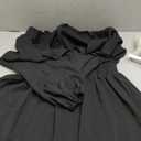 FAIABLE Mini Deep V Sexy Long Sleeve Dress for Women A-line High Waisted Casual Flowy Dress for Cocktail Wedding Guest, L