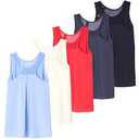 Real Essentials 5 Pack: Women's Racerback Athletic Tank Top Mesh Back Dry-Fit Sleeveless Shirt for Workout Running Gym (Plus-Size, 3X)