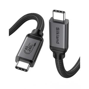 Silkland USB C to USB C Cable 240W, 40Gbps USB 4 Cable [USB-IF Certified] for Thunderbolt 4, 8K/Dual 4K USB C Video Cable Compatible for MacBook, Mac mini, iPhone 17/16, SSD, Monitor, 3.3FT