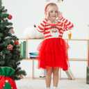 Vieille Toddler Baby Girls Tulle Dress Long Sleeve Princess Party Skirt Clothes for Christmas 2-6 Years (Red)