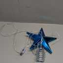 Blue Christmas Tree Star Topper with Lights, 8.5-Inch Light-Up Christmas Tree Topper with Remote Control, 4 Brightness Levels & 8 Light Modes, Faux Mercury Glitter Design with 20 Lights