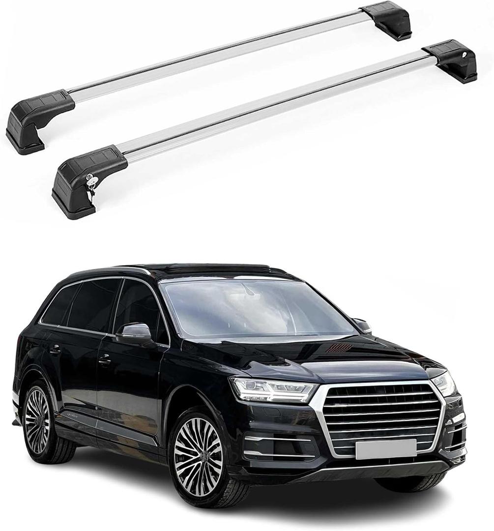 OMAC Roof Rack Cross Bars Carrier Aluminium for Audi Q7 2017-2024 Gray 2Pcs
