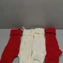 XIMISHOP 4PCS Christmas Stockings, 18inch Large Personalized Cable Knitted Xmas Hanging Stocking Decorations with Name Tags for Holiday Christmas Party Family Decor (Red and White)